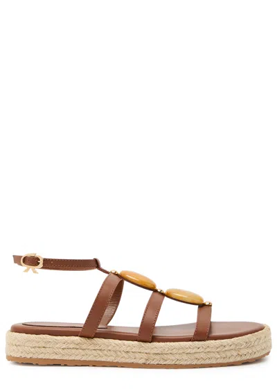 GIANVITO ROSSI GIANVITO ROSSI GEM-EMBELLISHED LEATHER ESPADRILLE SANDALS