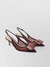 Gianvito Rossi Gem Embellished Mesh Detailing Kitten Heel Pumps In Brown