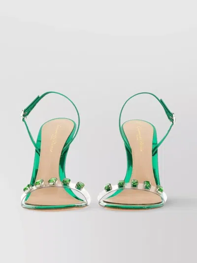 Gianvito Rossi Gem Embellished Square Toe Sandal