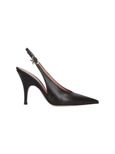 Gianvito Rossi Genuine Leather Heeled Shoes For Women In Brown
