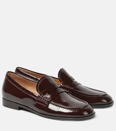 Gianvito Rossi Georgie Patent Leather Loafers In Burgundy