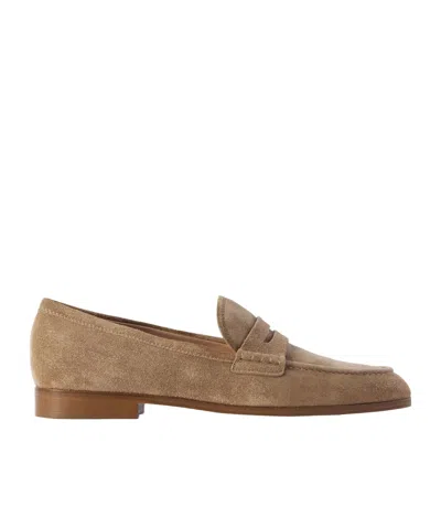 Gianvito Rossi Georgie Suede Loafers In Brown