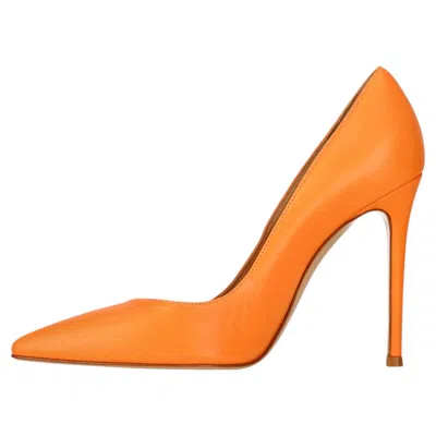 Pre-owned Gianvito Rossi Gianvito 105 Leather Pumps In Orange