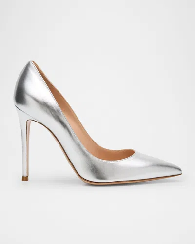 Gianvito Rossi Gianvito 105 Metallic Nappa Leather Pointed-toe Pumps In Silver