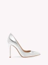 Gianvito Rossi Metallic Napa Open-toe Pumps In Metallic Silver