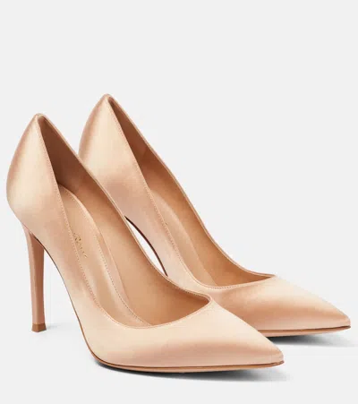 Gianvito Rossi Gianvito 105 Satin Pumps In Peach