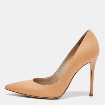 Pre-owned Gianvito Rossi Gianvito 105 Size 39 Orange Leather Pumps