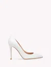 Gianvito Rossi White Patent Gianvito Pumps In White Leather
