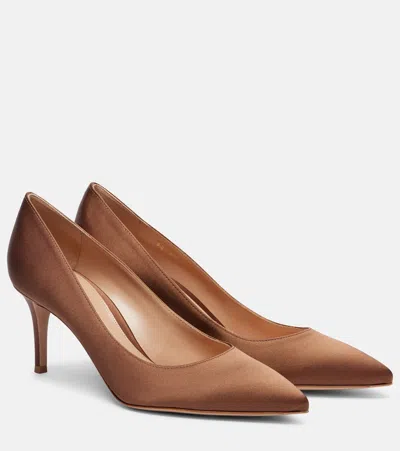 Gianvito Rossi Gianvito 70 Crêpe Satin Pumps In Brown