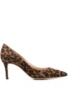 Gianvito Rossi Gianvito 70 Leopard-print Suede Pumps Shoes In Brown