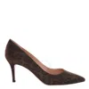 Gianvito Rossi Exopard Leopard Crystal Embellished Pointed Toe Pump In Brown