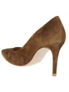 Gianvito Rossi Pointed Toe Suede Finish Pumps In Brown
