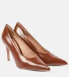 Gianvito Rossi Pointed-toe 85mm Leather Pumps In Brown
