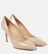 Gianvito Rossi Patent Leather Pigalle Pump Heel In Beige
