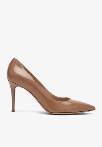 GIANVITO ROSSI GIANVITO 85 POINTED TOE LEATHER PUMPS