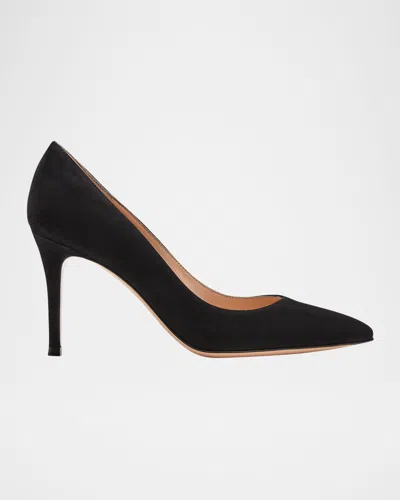 Gianvito Rossi Black Suede Gianvito Pointed Toe Pumps