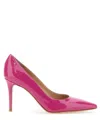 Gianvito Rossi Glossy Leather Pointed Toe Stiletto Heel Pumps In Pink