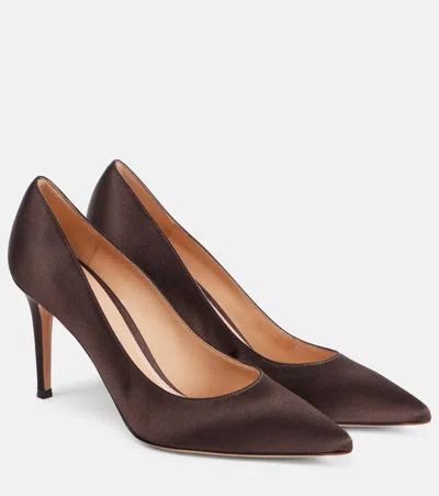 Gianvito Rossi Gianvito 85 Satin Pumps In Brown