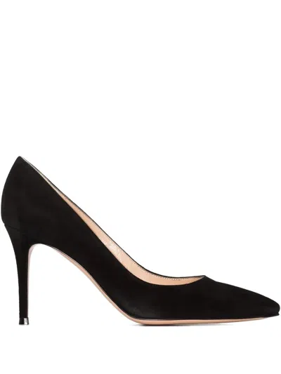 Gianvito Rossi Black Slip On Heels