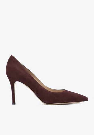 Gianvito Rossi Gianvito 85 Suede Pumps In Brown