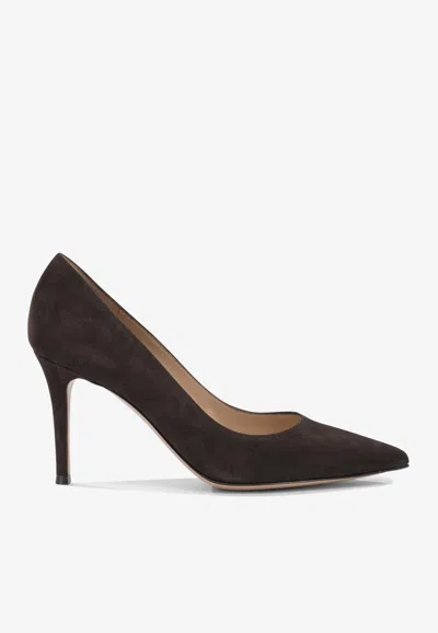 Gianvito Rossi Gianvito 85 Suede Pumps In Brown