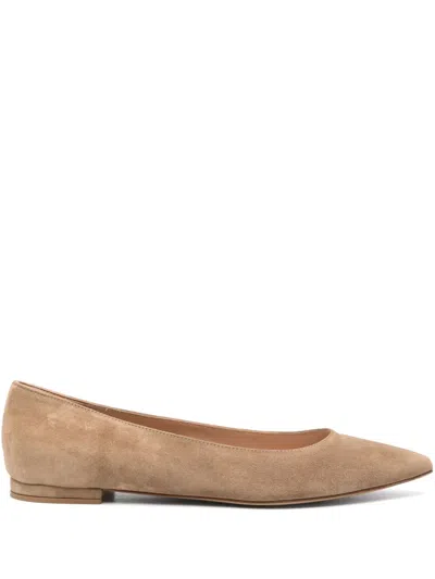 Gianvito Rossi Gianvito Suede Ballet Flats In Beige