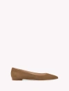 Gianvito Rossi Suede Pointed-toe Ballerina Flats In Brown
