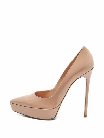 Pre-owned Gianvito Rossi Gianvito Point-toe Platform Pumps In Neutrals