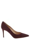 Gianvito Rossi Pointed Toe Suede Stiletto Heel Pumps In Brown