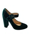 Gianvito Rossi Gianvito Rosi Lorraine Mary Jane Pumps In Green Velvet In Green