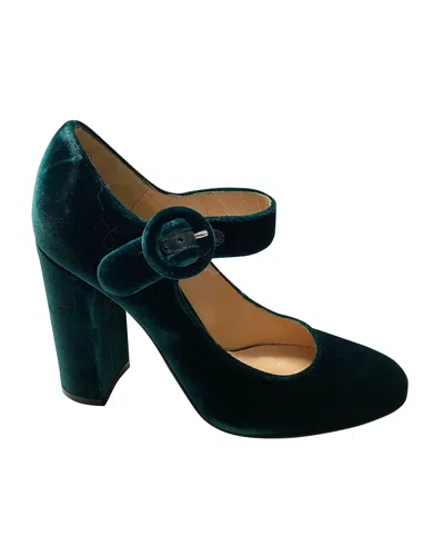 Gianvito Rossi Gianvito Rosi Lorraine Mary Jane Pumps In Green Velvet