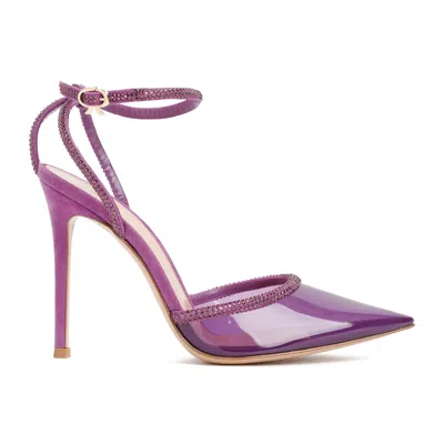 Gianvito Rossi Plexi Embellished Pumps In Purple