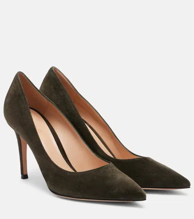 Gianvito Rossi Pointed-toe Suede Pumps In Animal Print
