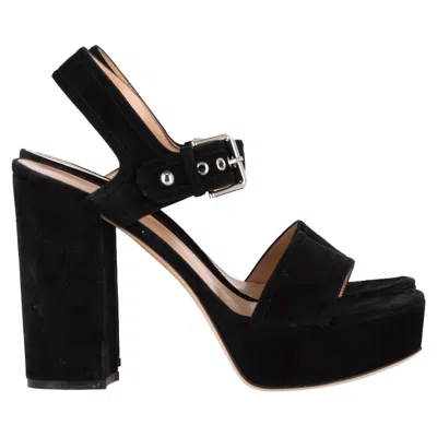 Gianvito Rossi Gina Platform Sandals In Black Suede