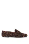 Gianvito Rossi Leopard Velour Penny Loafers