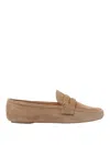 Gianvito Rossi Giorgia Loafers Suede Finish Mini Logo In Beis