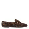 Gianvito Rossi Leopard Velour Penny Loafers In Brown