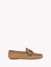 Gianvito Rossi Marbella Leather-trimmed Raffia Loafers In Brown Textile