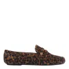 Gianvito Rossi Leopard Velour Penny Loafers In Brown