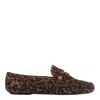 Gianvito Rossi Leopard Velour Penny Loafers In Brown