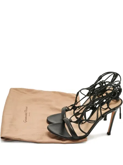 Pre-owned Gianvito Rossi Giza Leather Heeled Sandals In Black