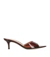 Gianvito Rossi Womens Brown Vernice Open-toe Pvc Heeled Mules In Brown