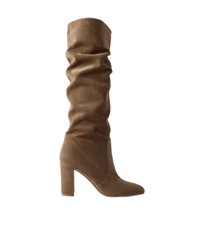 Gianvito Rossi Glen 85 Suede Knee Boots In Brown