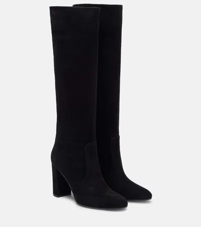 GIANVITO ROSSI GLEN 85 SUEDE KNEE-HIGH BOOTS