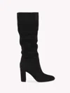 Gianvito Rossi Piper Crystal Suede Over-the-knee Boots In Black Suede