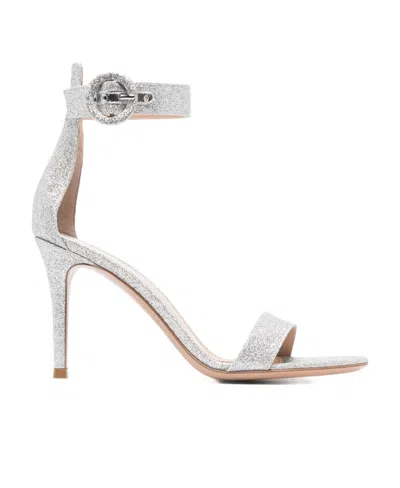 Gianvito Rossi Glitter-detail 90mm Sandals In White