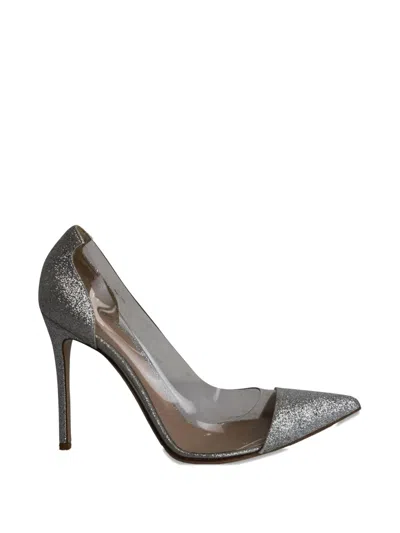 Pre-owned Gianvito Rossi Glitter-detail Pointed-toe Pumps In Silver