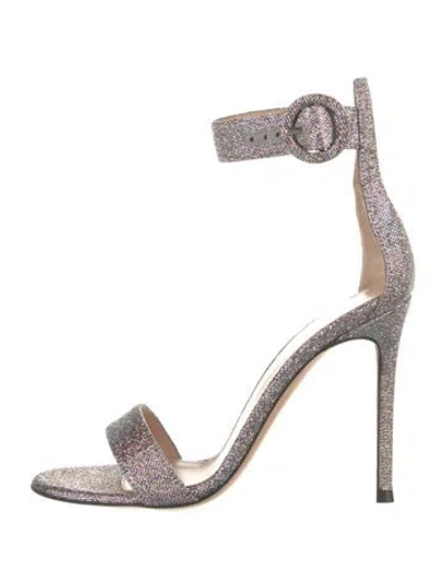 Pre-owned Gianvito Rossi Glitter Glitter Accents Sandals In Purple