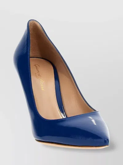 Gianvito Rossi Glossy Pumps With Pointed Toe And Stiletto Heel In Blue
