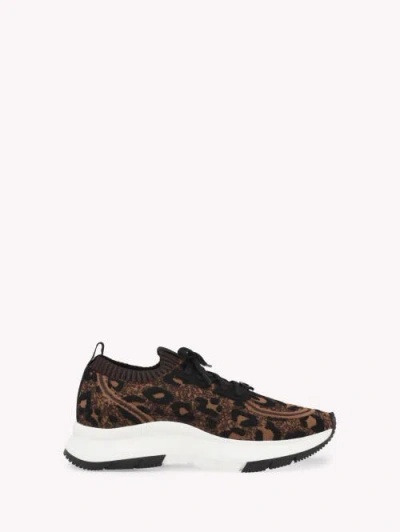 Gianvito Rossi Glover Leopard Jacquard-knit Sneakers In Animal Print